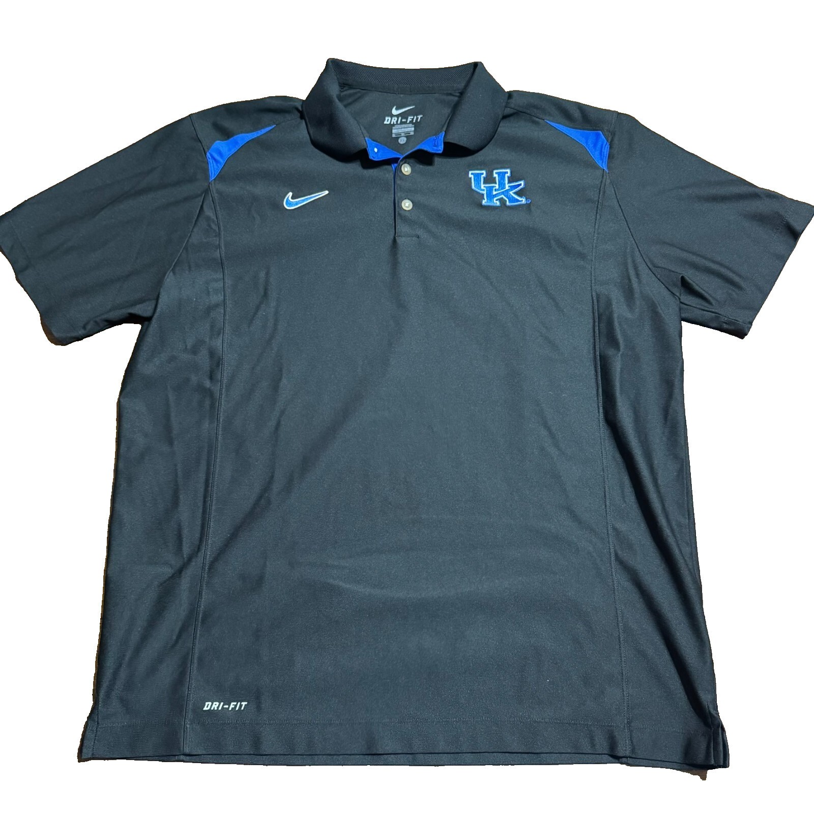Kentucky Wildcats Polo Shirt Mens XL Black Nike Dri-Fit Elite Performance Golf