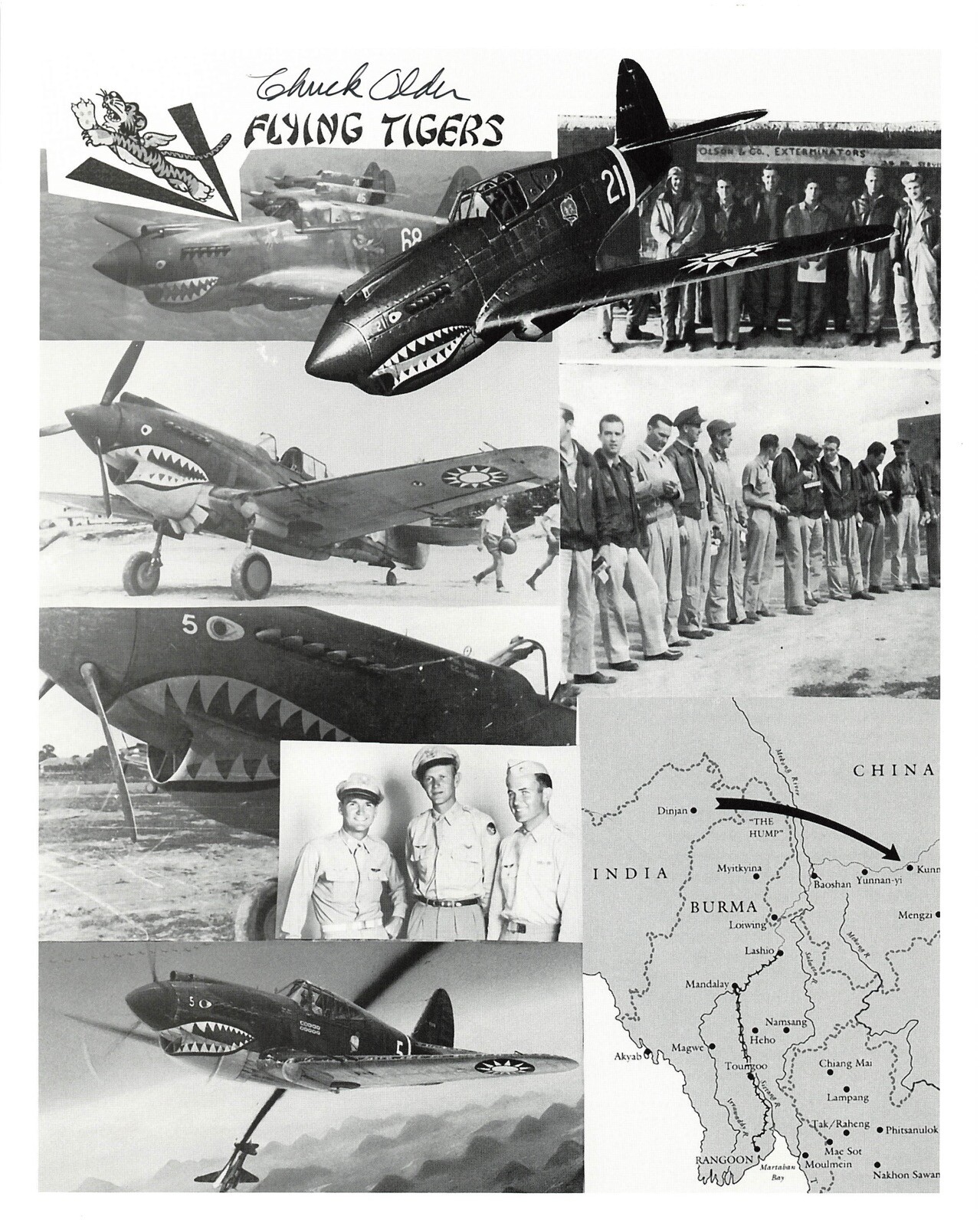 Chuck Older WWII Flying Tigers Signed Autograph 8 x 10 Photo PSA DNA *42