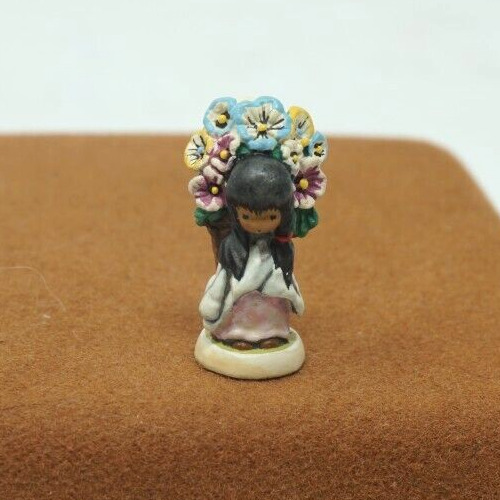 Goebel Olszewski Miniature DeGrazia Children Flower Girl Figurine New
