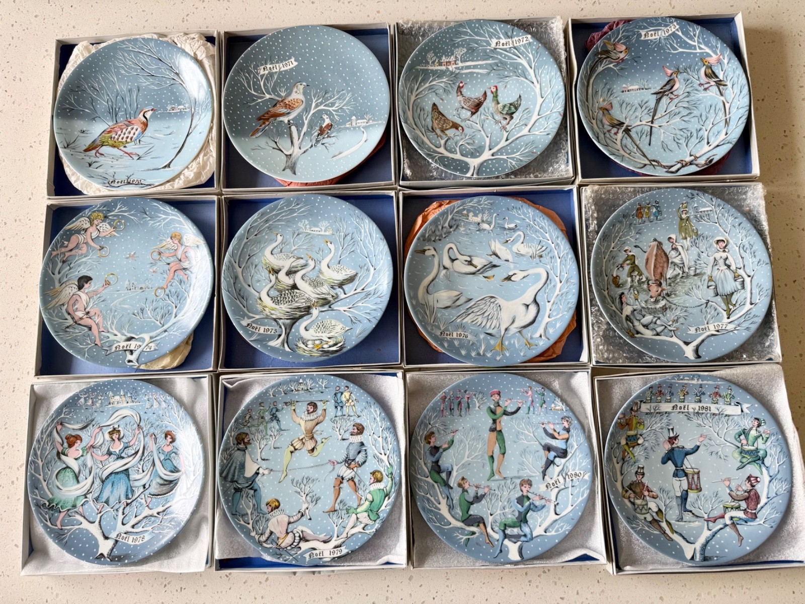 Haviland Limoges 12-Days of Christmas Plates - Complete Series - 1970 to 1981
