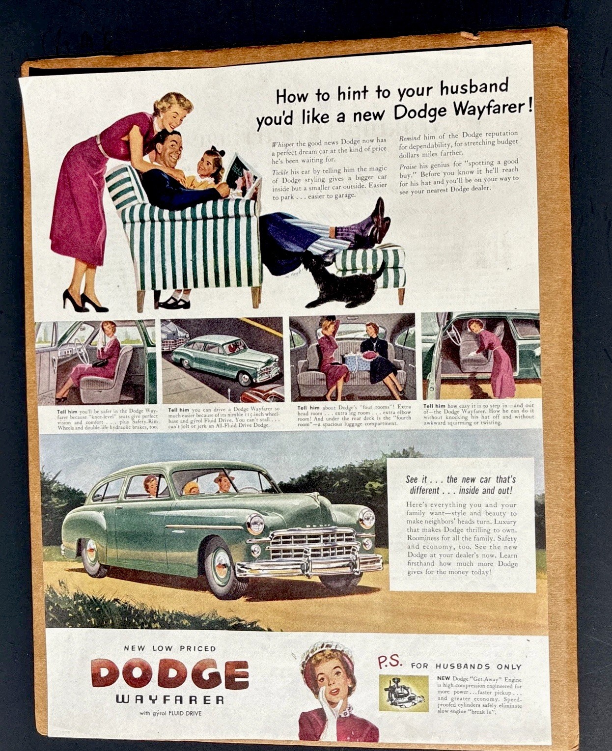 Vintage 1950 Dodge Ad Wayfarer Original Ad Bullnose Dodge 1950 Ad Wayfarer Nice