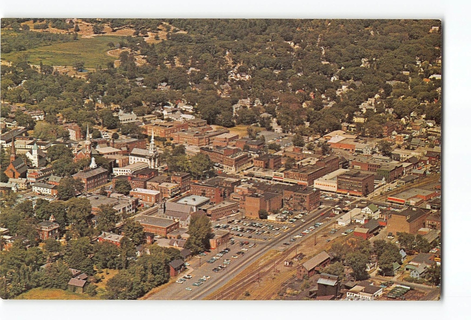 Keene New Hampshire NH Vintage Postcard Aerial View Of Keene New Hampshire