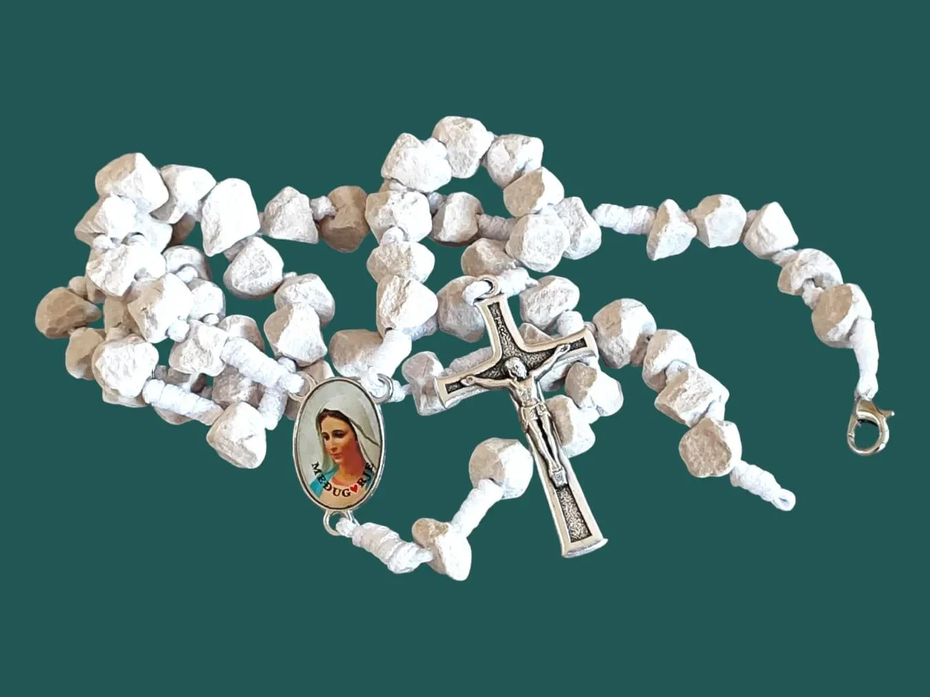 Medjugorje Stone Rosary Apparition Hill ground Medjugorje Handmade +Holy Gift 
