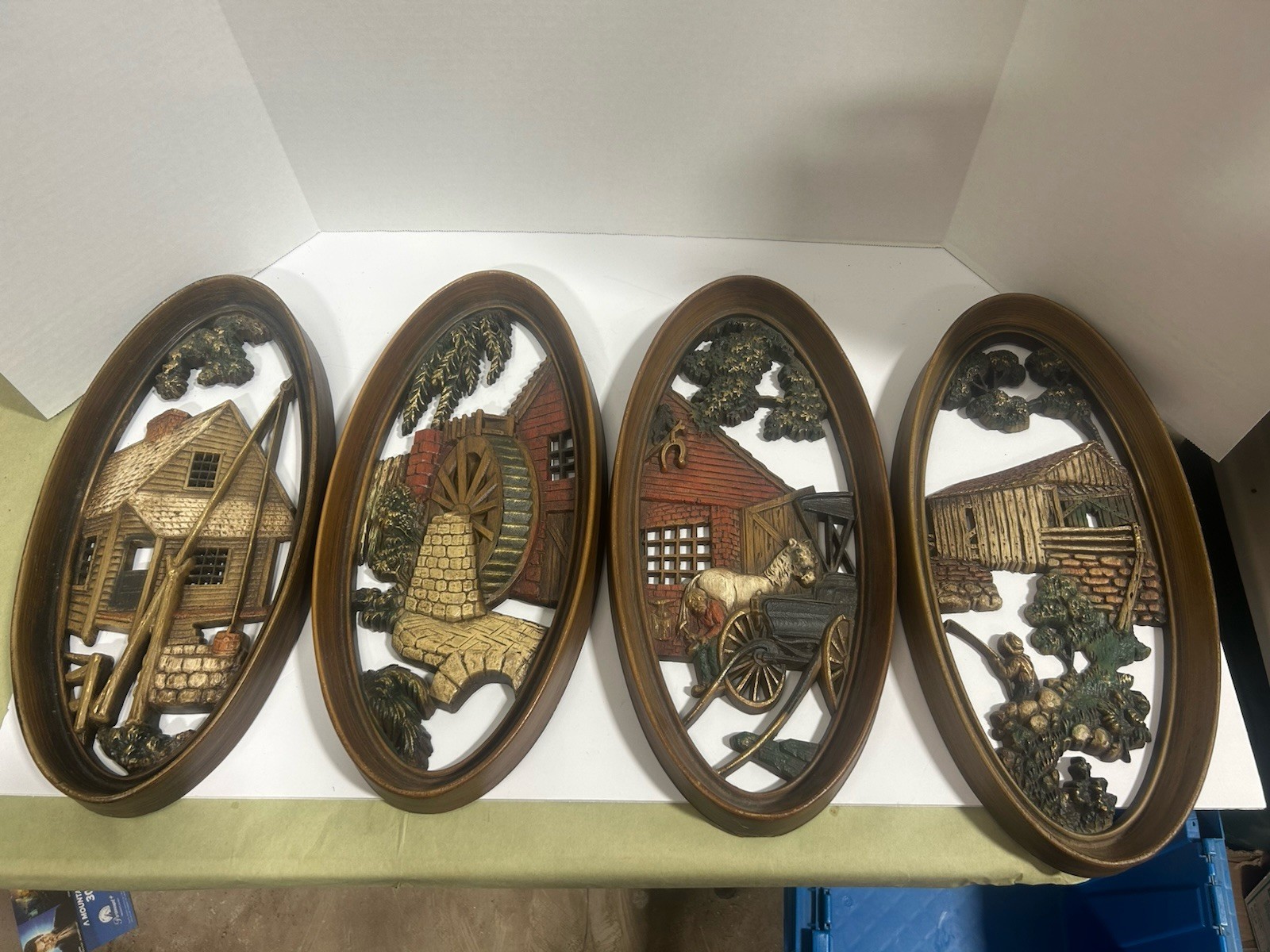 4 Burwood Products Company Wall Hangings 15 1/2” X 7 1/4”
