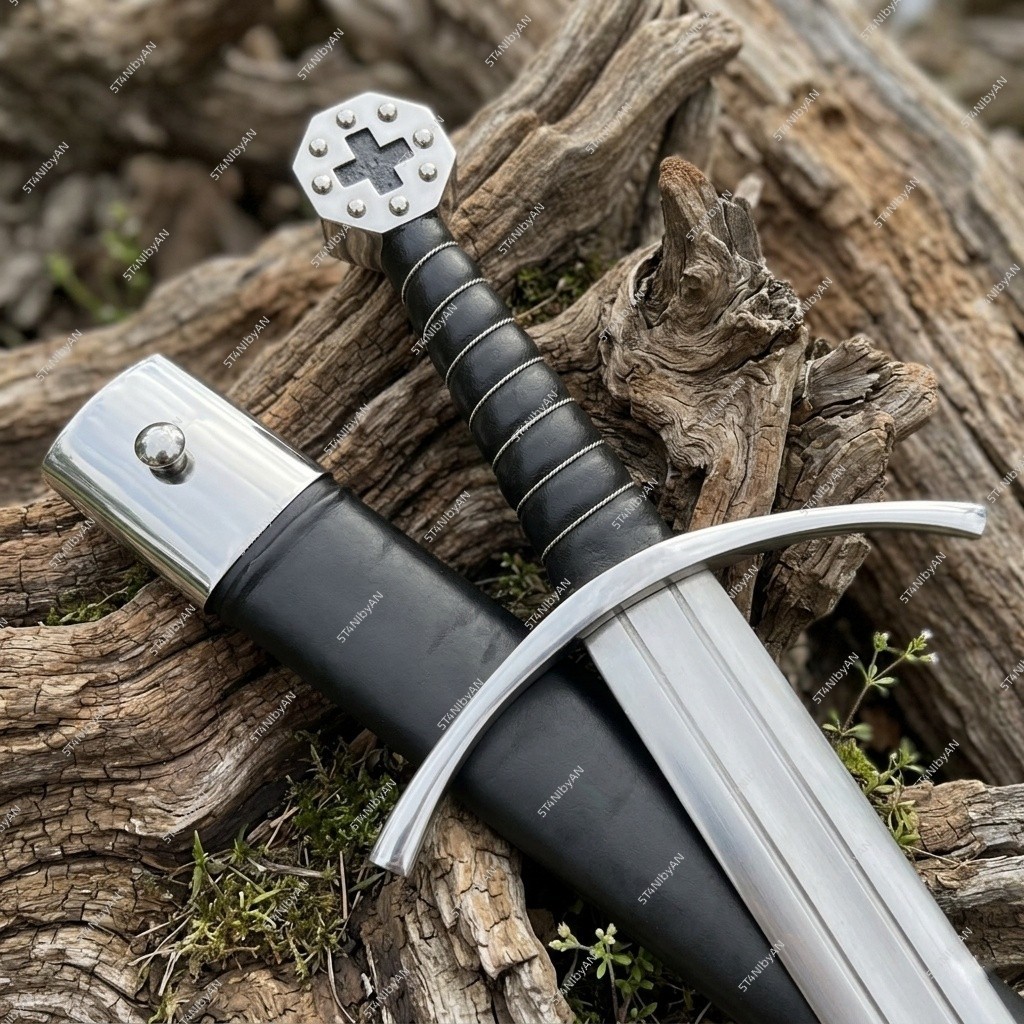 Handmade Crusader's Oath Sword 5160 Spring Steel Medieval Arming Sword