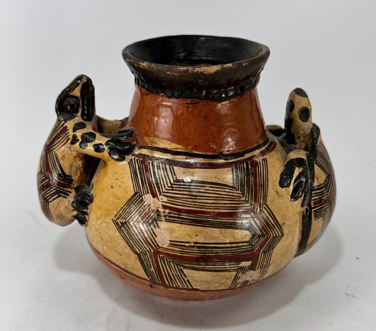 Vtg Ecuador Effigy Vessel Vase Kichwa Quichua Earthenware Amazon Primitive Art
