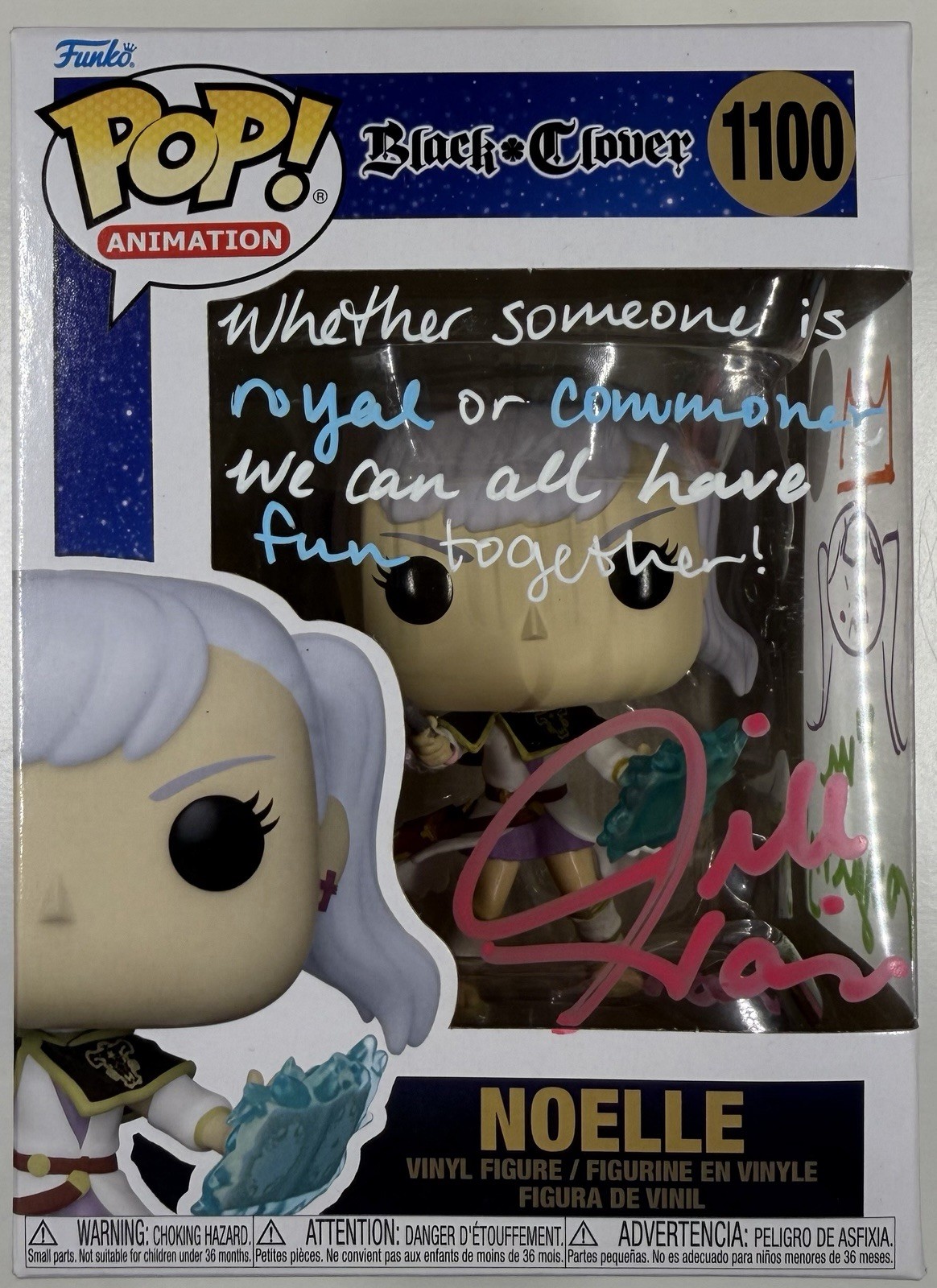 Noelle 1100 Black Clover Funko Pop Signed By Jill Harris w/ COA