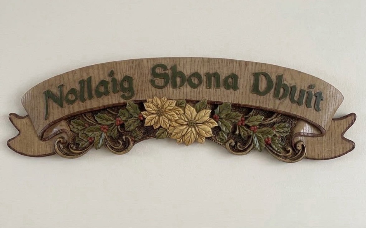 Abbey Press Irish Christmas Wall Plaque Nollaig Shona Dhuit Celtic Decor 17\