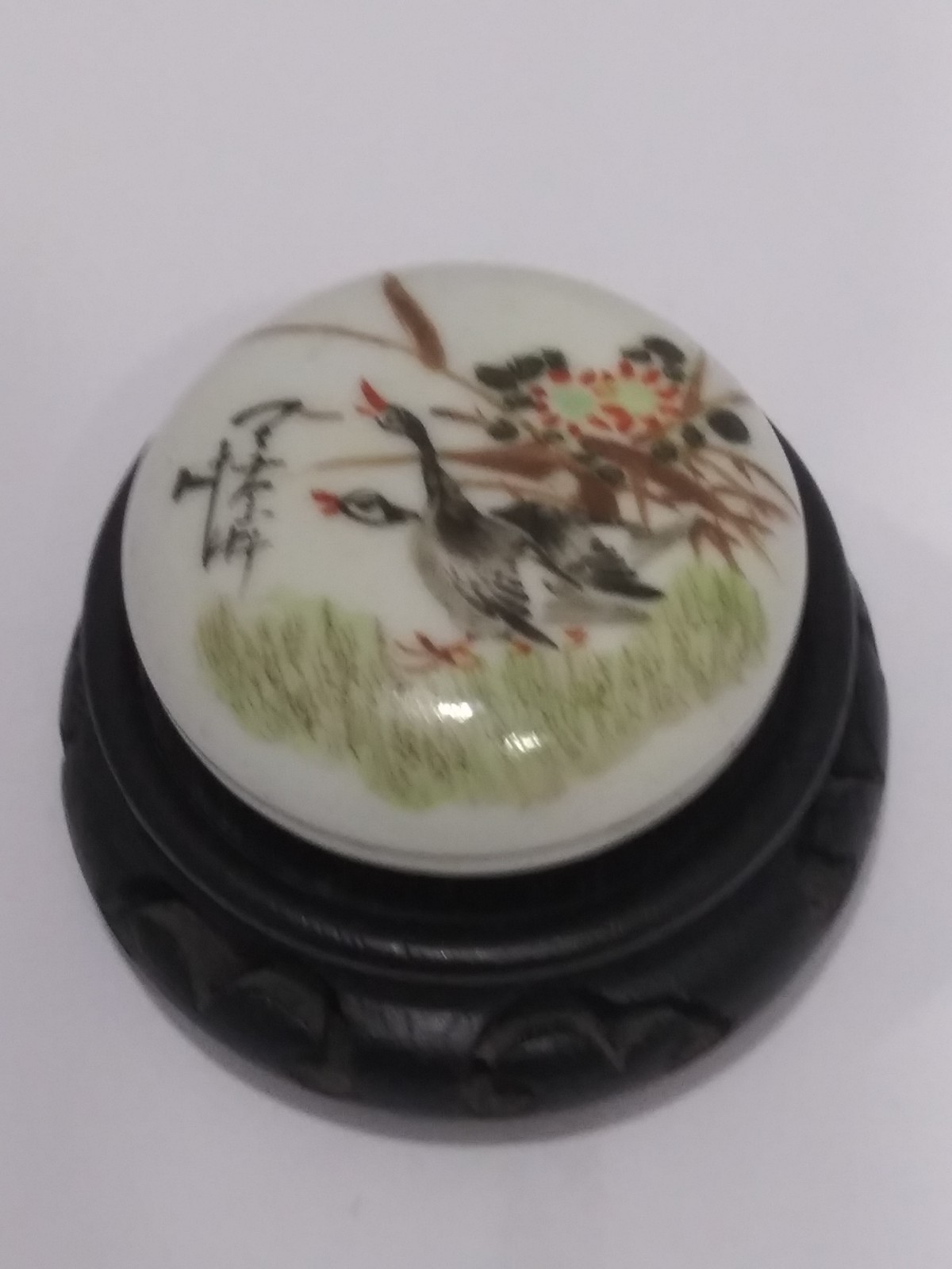 Vintage 1960s Jingdezhen Porcelain Scholar Seal Paste Box Documented Provenance Vintage 1960s Jingdezhen Porcelain Scholar Seal Paste Box Documented Provenance