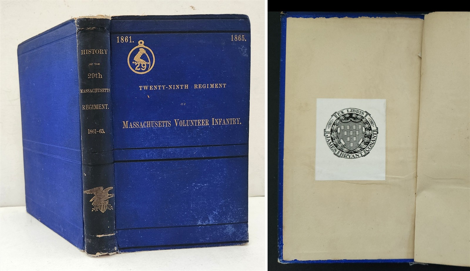 1877 antique CIVIL WAR HISTORY 29th MASS VOL INF REG owned James Bryant Conant