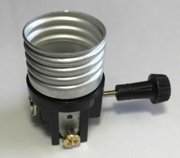 New 3 Terminal Turn Knob Lamp Socket Interior for Wiring Bottom Light Bulb