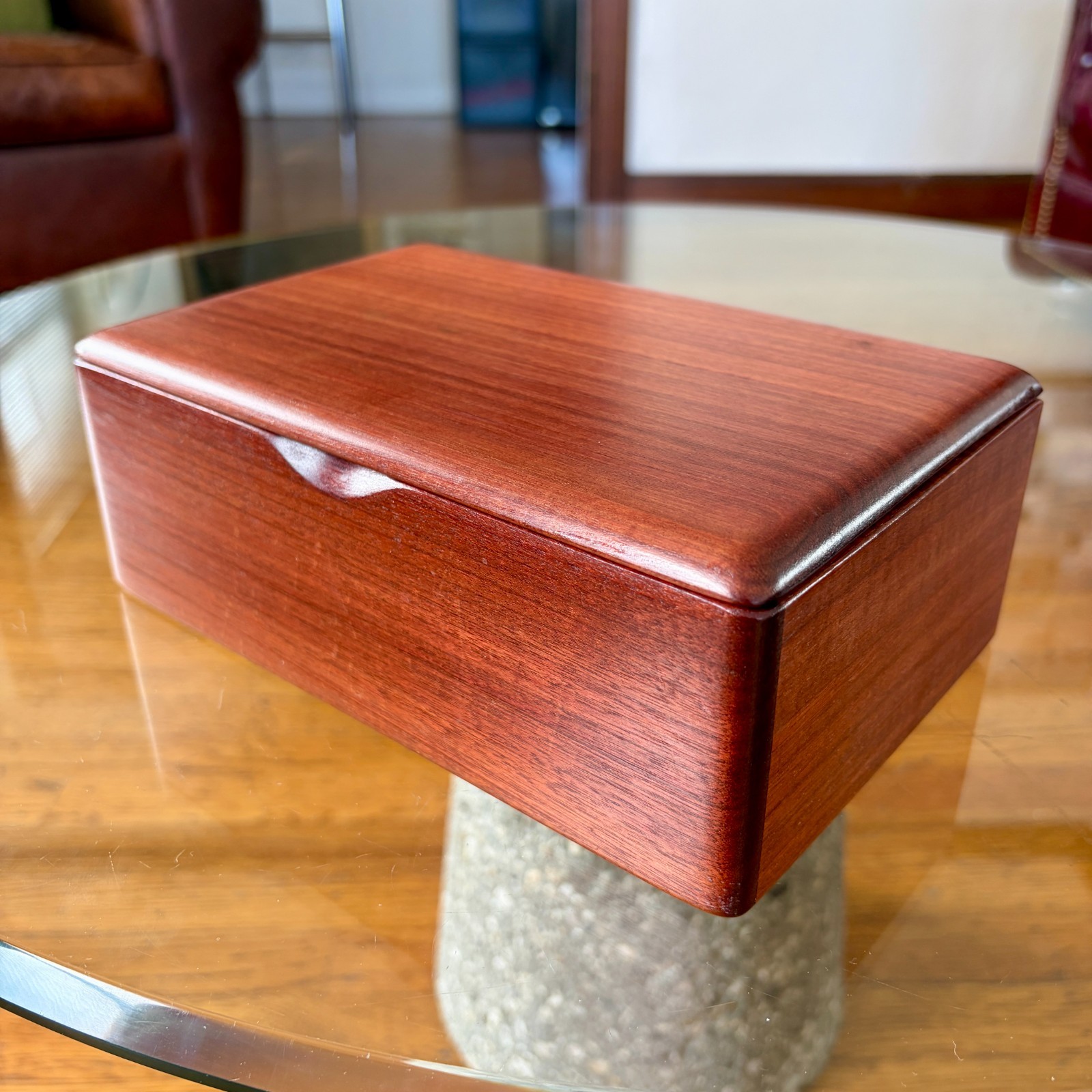Vintage 1993 DAVID MAPES Taos Signed Exotic Padauk Wood Keepsake Jewelry Box 8.5