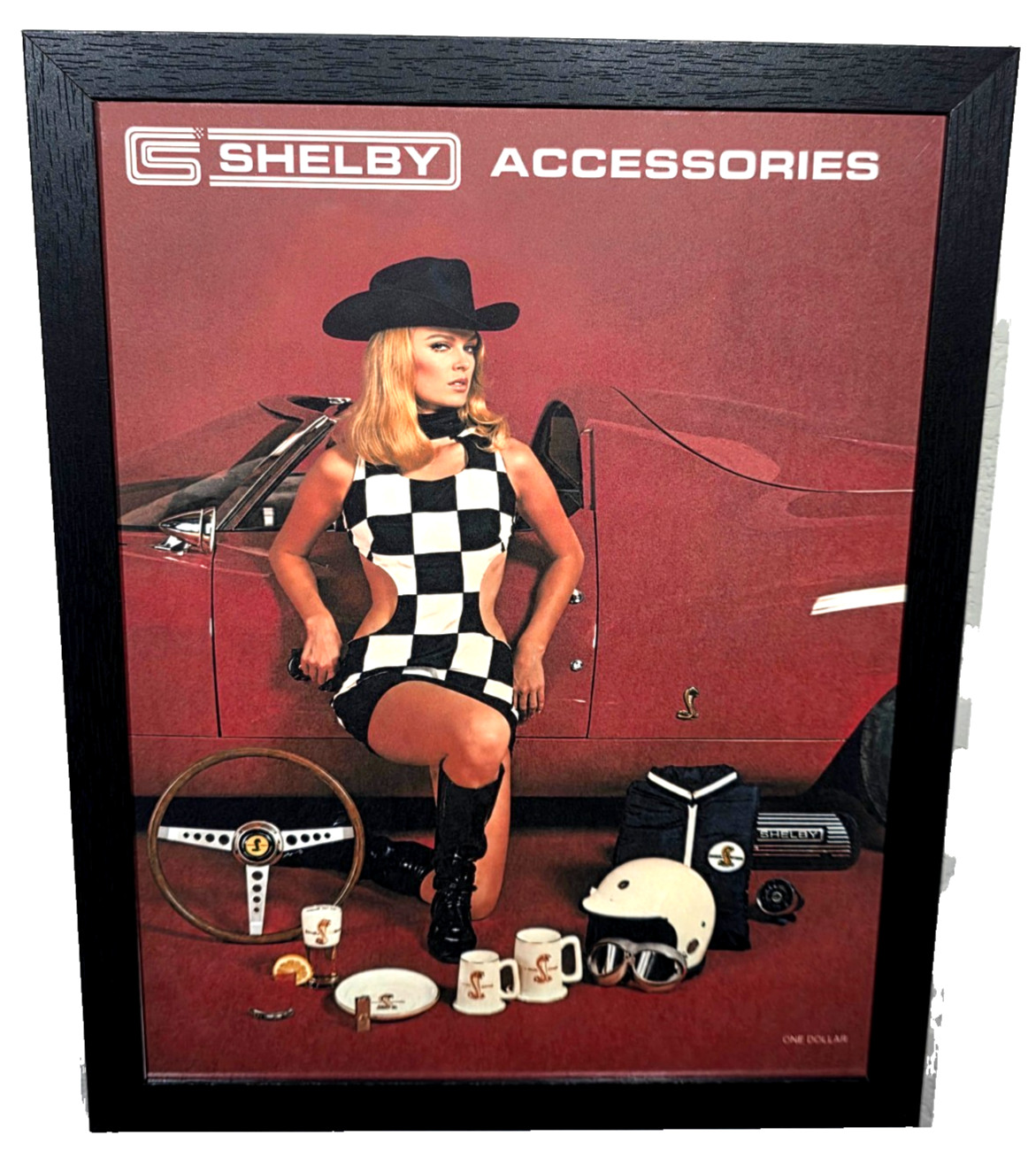 9.5X12 FRAMED SHELBY ACCESSORIES AD REPRODUCTION PRINT