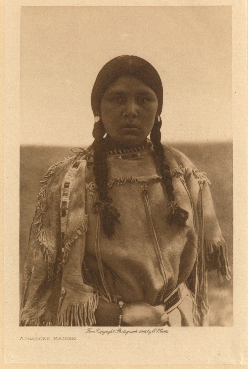 Edward Curtis 1908 Apsaroke Maiden 12x10 Native American Indian Crow Photo L434