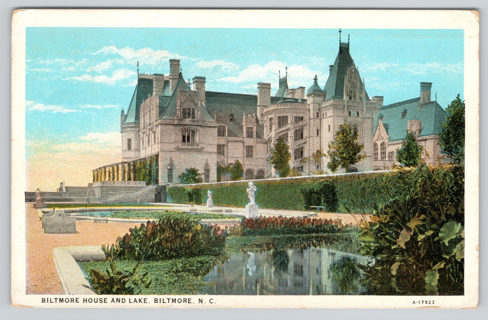 Asheville NC Postcard Biltmore House Estate Mansion Lake Vanderbilt 1931 Posted Asheville NC Postcard Biltmore House Estate Mansion Lake Vanderbilt 1931 Posted