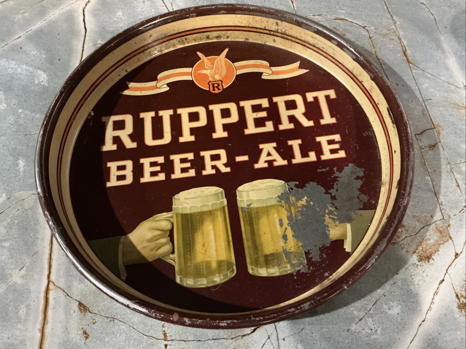 Ruppert Beer And Ale Beer Tray Old Vintage Jacob Ruppert Brewing new York
