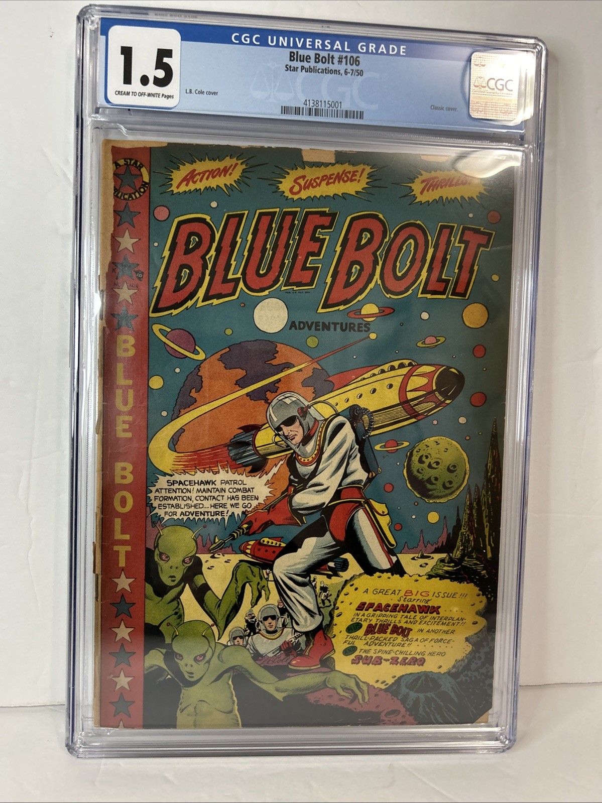 Blue Bolt Comic # 106 GD 1.5 Graded 1950