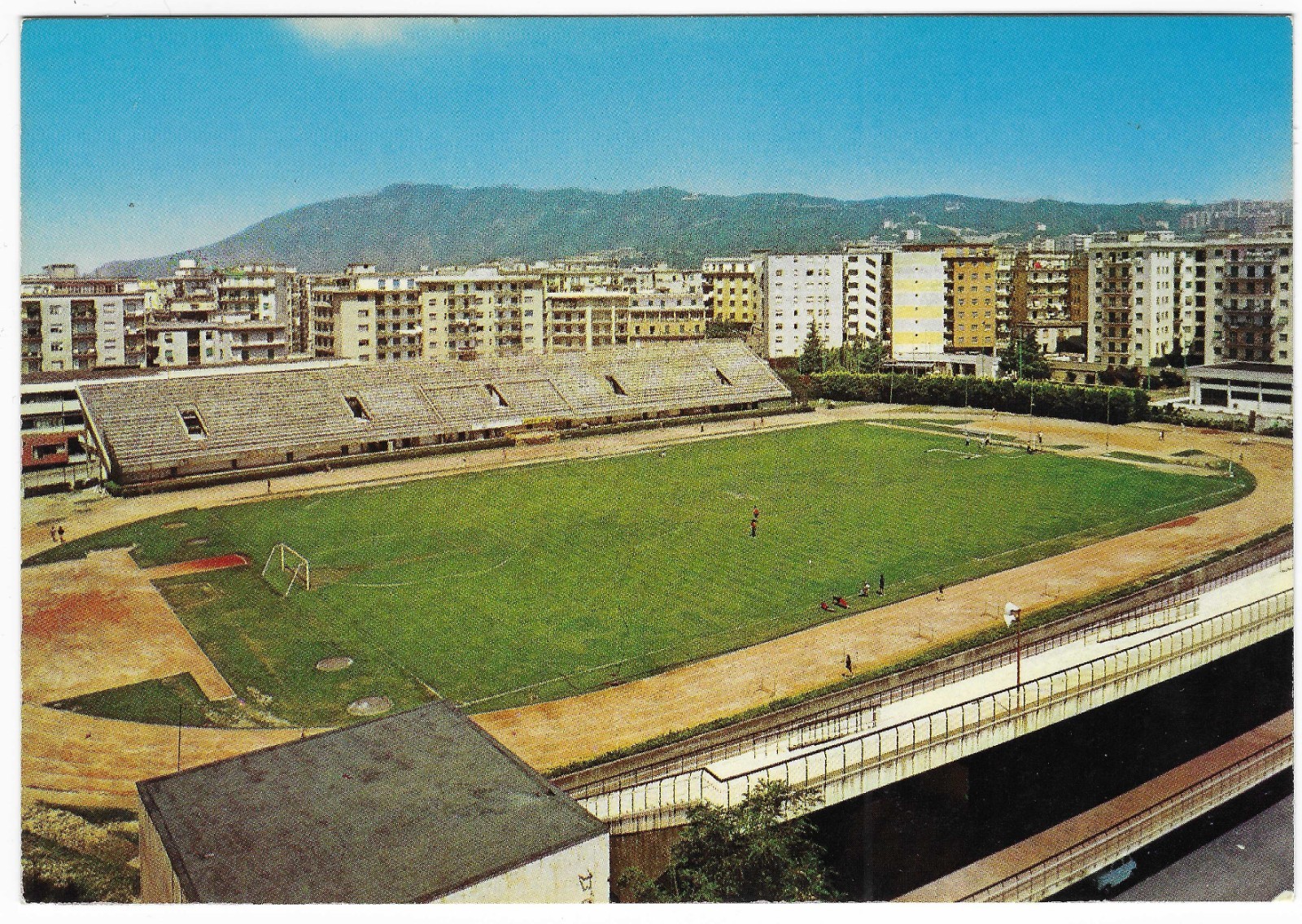 Postcard naples vomero stadium necklace 1960s