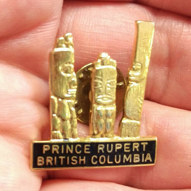 Canada Pin - Prince Rupert British Columbia pin by AALCO 3 totem poles goldtone 