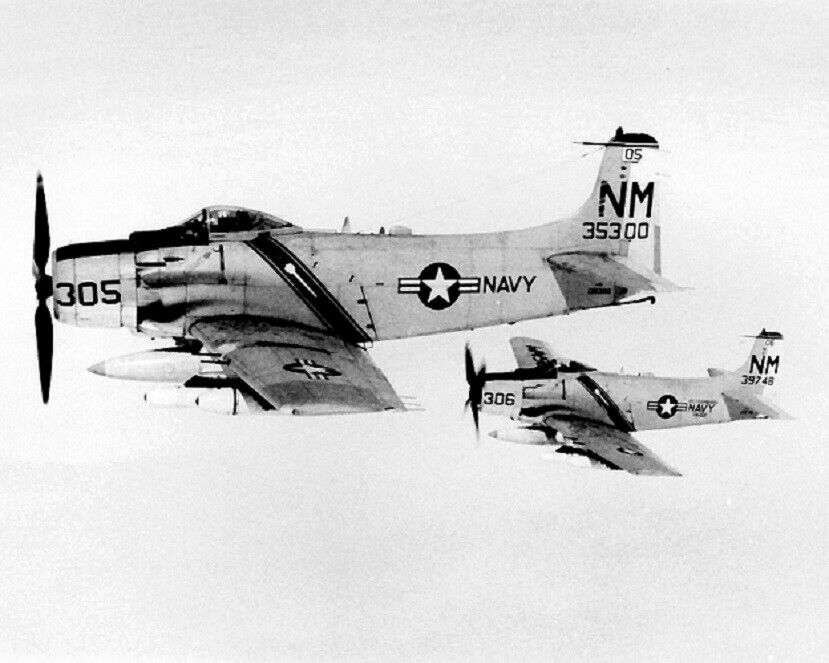 U.S. Navy Douglas A-1H Skyraiders Attack Squadron 52 8x10 Vietnam War Photo 525