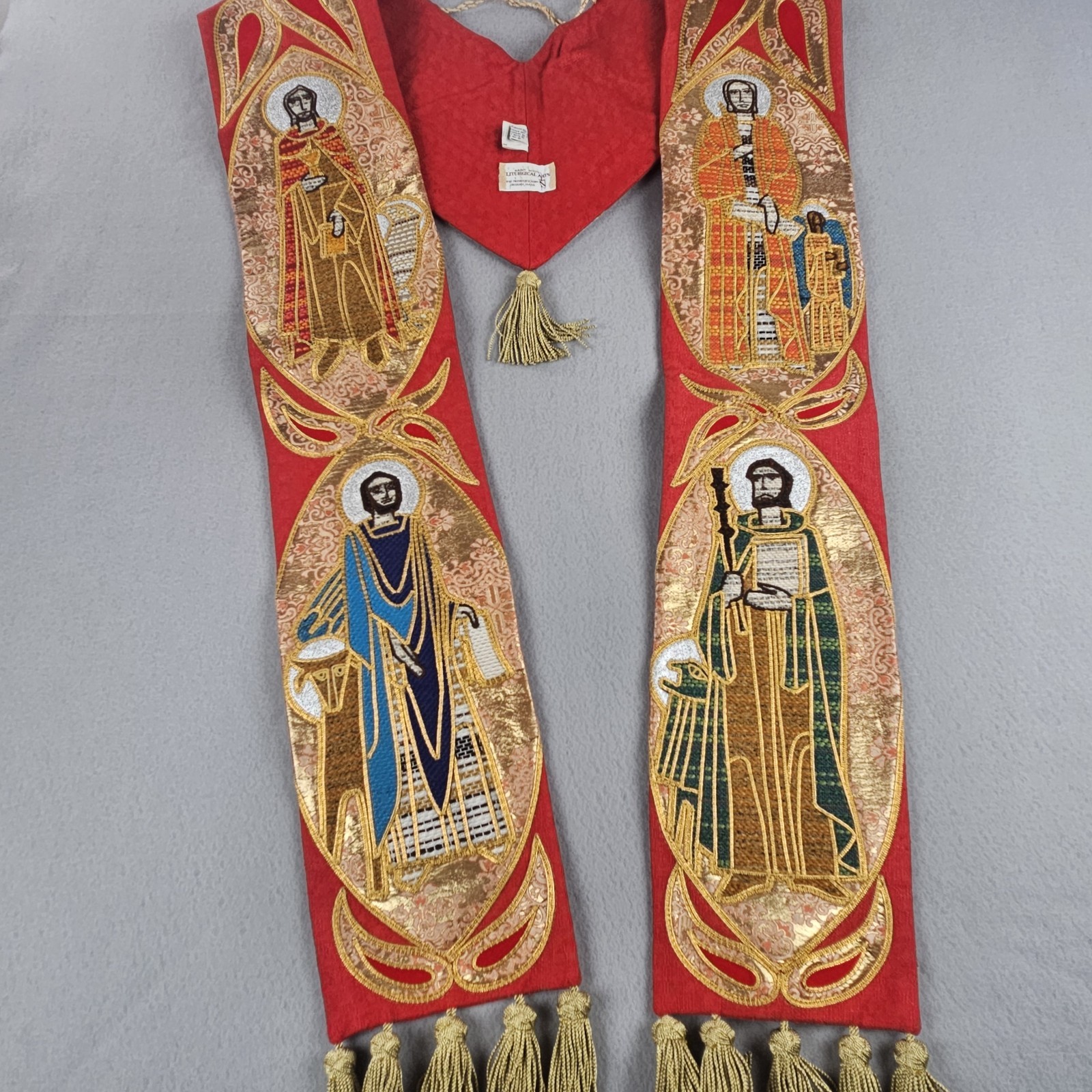 Vintage Slabbinck Liturgical Clergy Minister Overlay Stole Four Evangelists