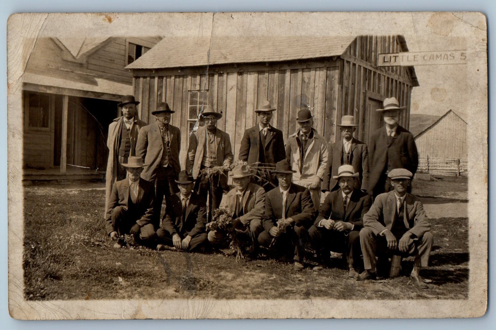 c1910's Men At Little Camas Idaho ID RPPC Photo Posted Antique Postcard