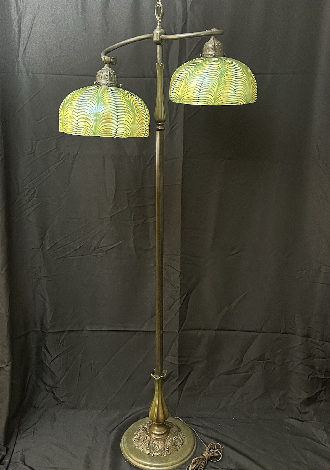 Vintage RAP Tiffany Style 2-Light Floor Lamp 61\