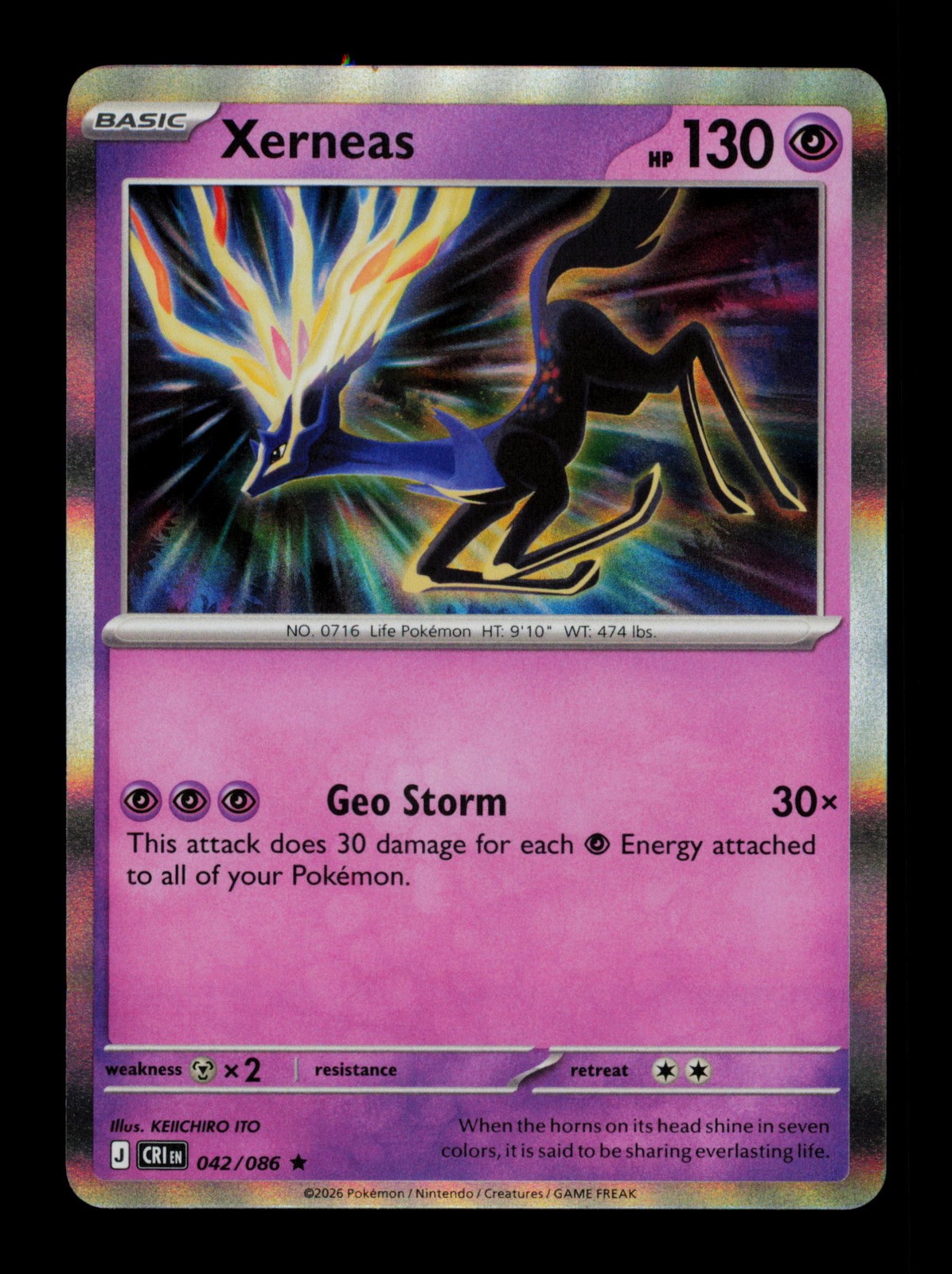 Xerneas 042/086 Chaos Rising Holo Pokemon TCG