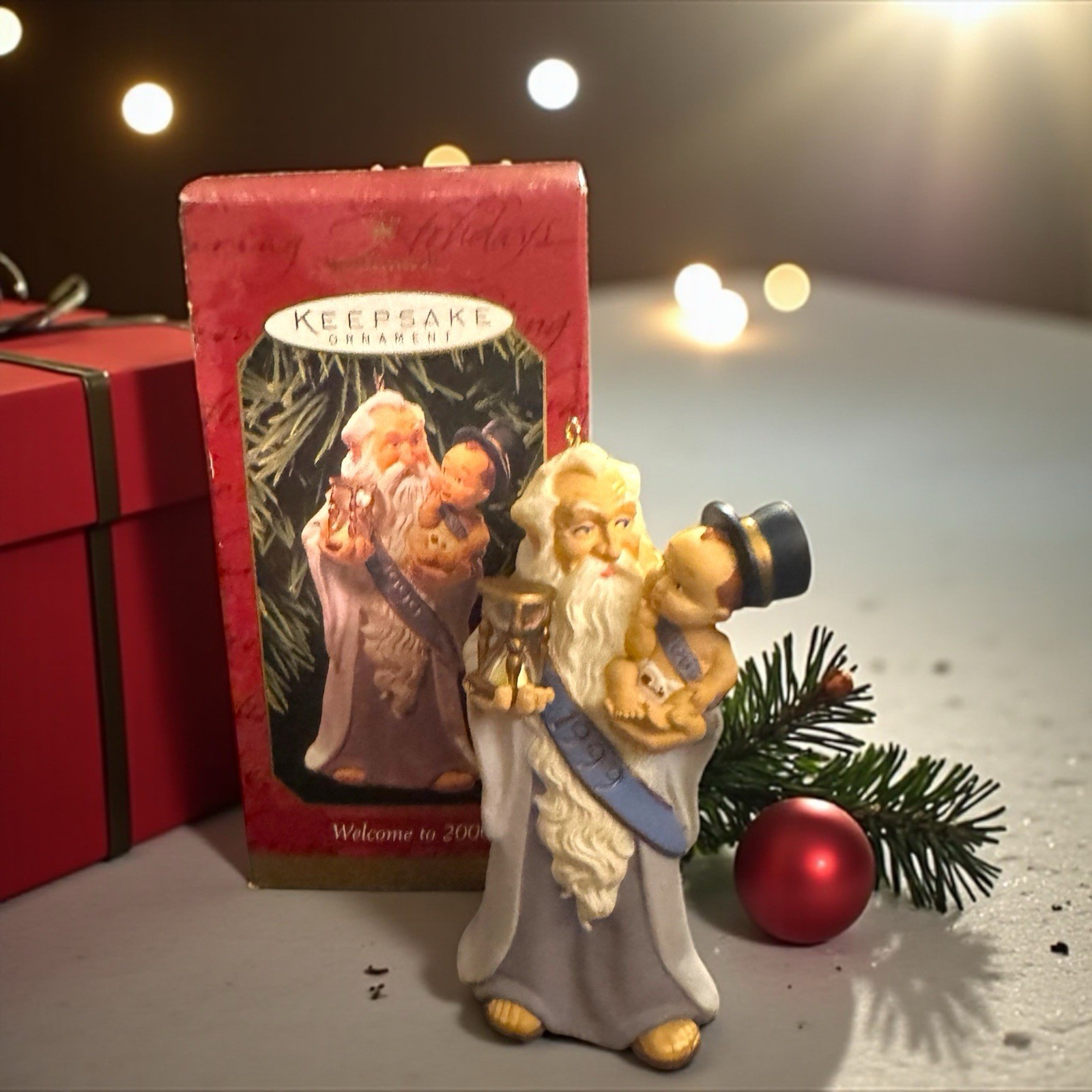 VTG Hallmark Keepsake Holiday Ornament Welcome To 2000 Handcrafted New