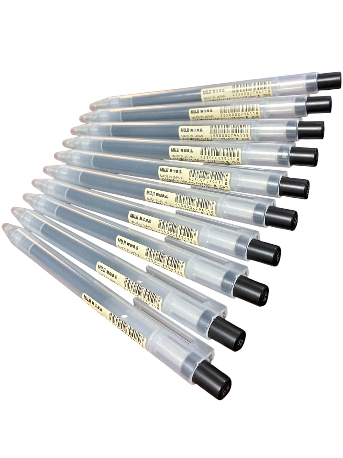 MUJI Black Gel Pens 0.5mm 10 Pack Smooth Writing Japan