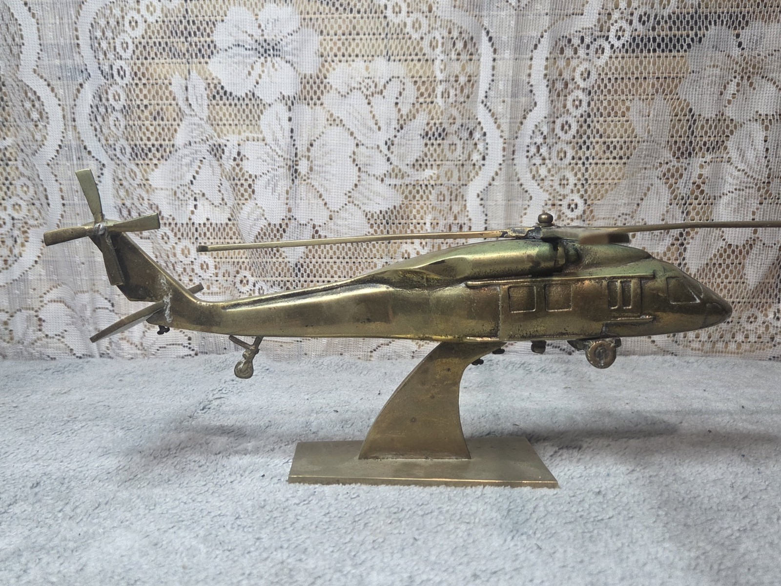 Two (2) Solid Brass Military Helicopters-AH-1 Cobra (11.5