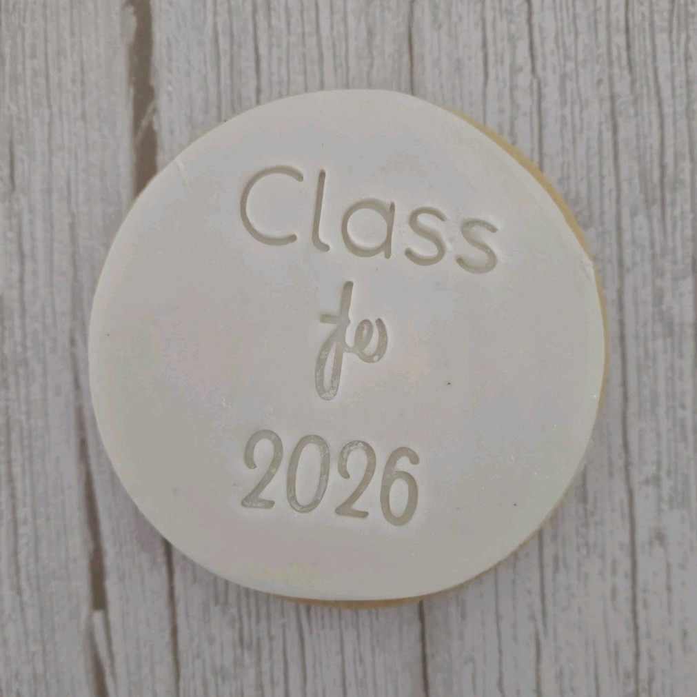 Class of 2026 Round Cookie Stamp Set 2 Pack 8cm