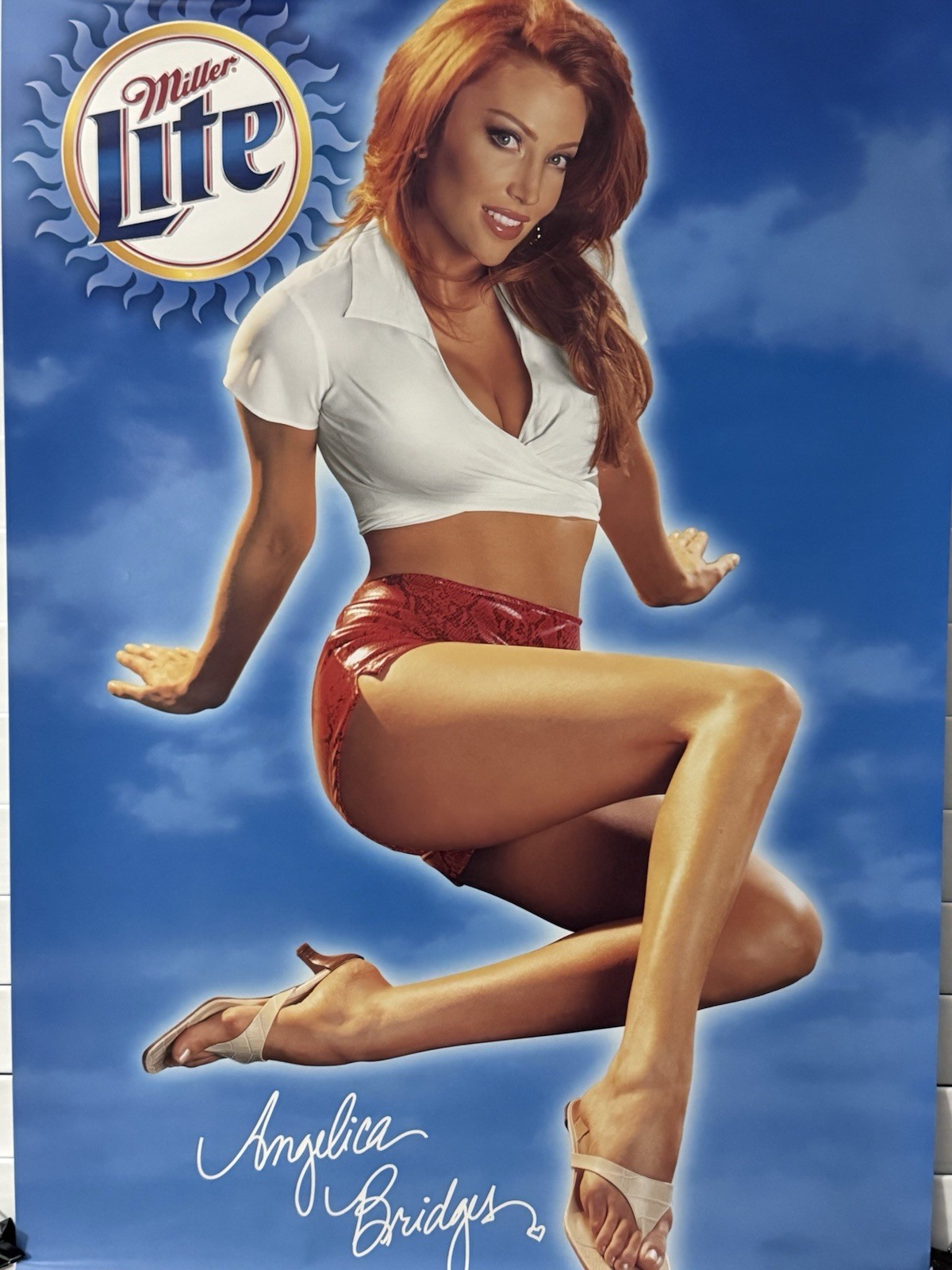 Miller Lite Brewing Beer Sexy Redhead Model Angelica Bridges Poster 2001 18 X 26 Miller Lite Brewing Beer Sexy Redhead Model Angelica Bridges Poster 2001 18 X 26