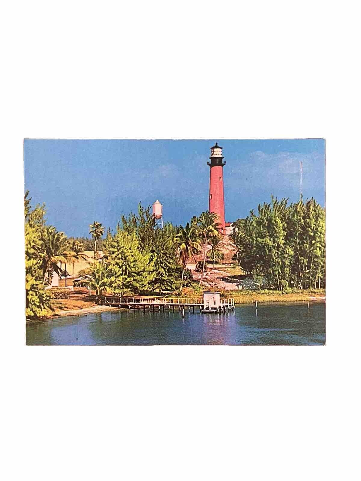 Vintage Postcard Jupiter Lighthouse Florida Inlet Ocean Dock History