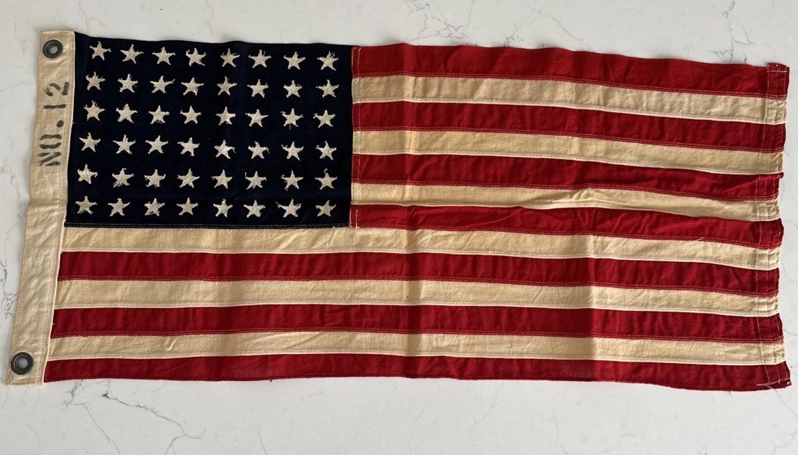 Authentic WWII U.S. No. 12 Ensign PT Boat Flag Authentic WWII U.S. No. 12 Ensign PT Boat Flag