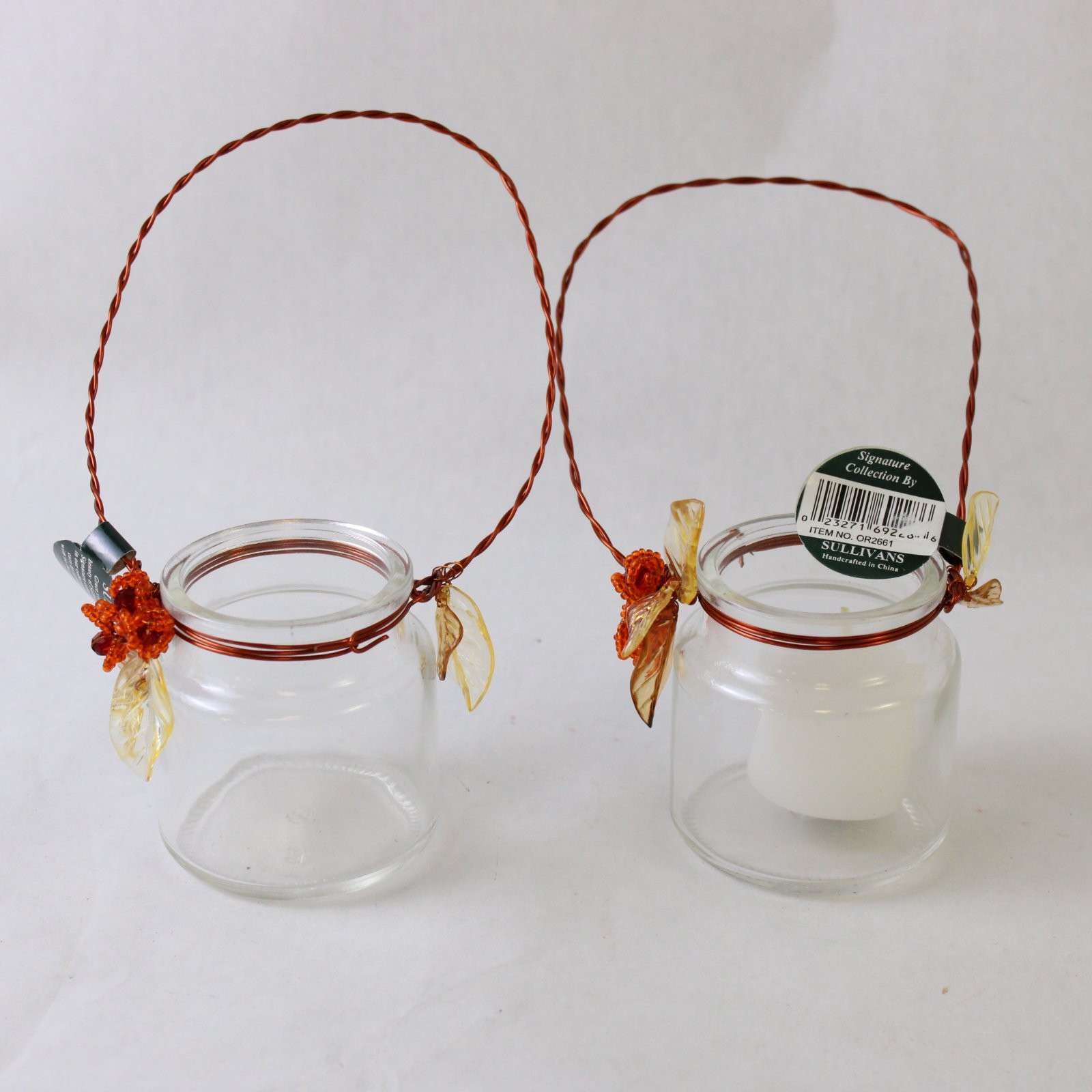 Sullivans Set of 2 Fall Glass Tealight Candle Holders OR2661