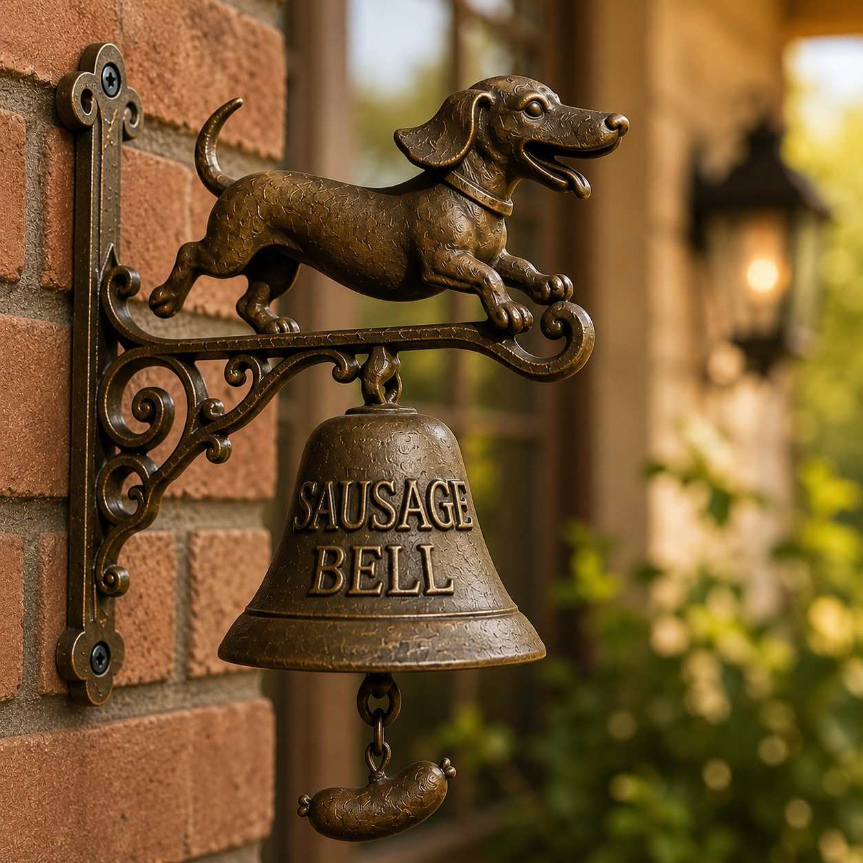 Vintage Dachshund Bell, Cast Iron Sausage Dog Door Chime, Farmhouse Bell Vintage Dachshund Bell, Cast Iron Sausage Dog Door Chime, Farmhouse Bell