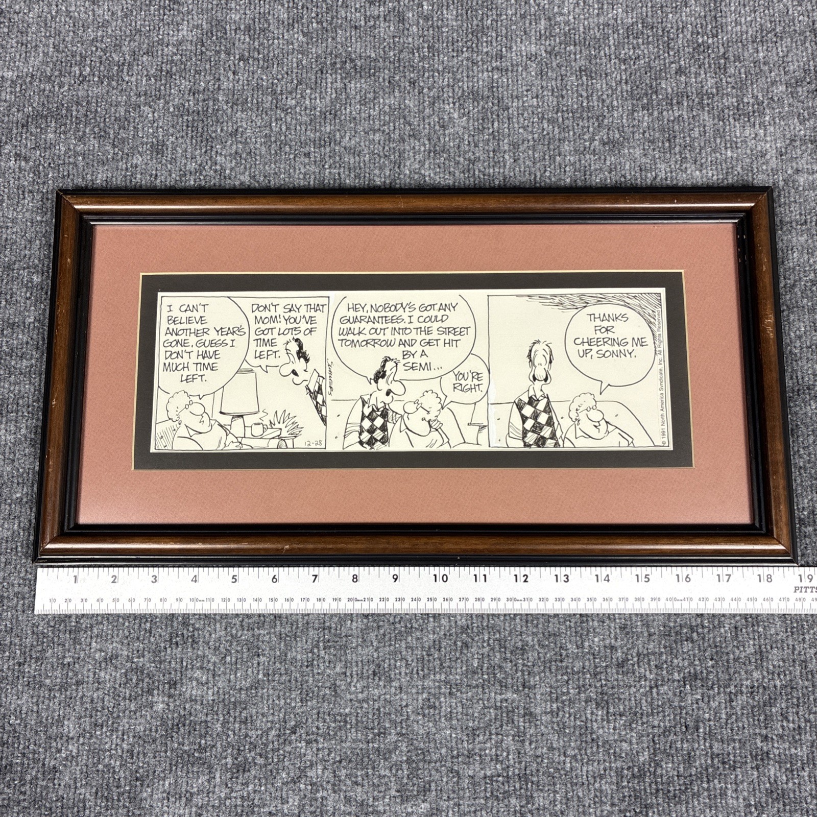 DANA SUMMERS Signed Original Comic Art THE MIDDLETONS Daily Strip 1991 Framed