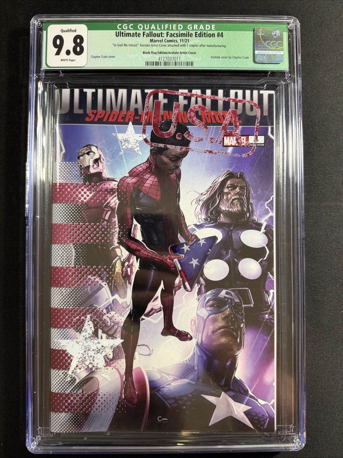 Ultimate Fallout Facsimile #4 CGC 9.8 C2E2 Clayton Crain Acetate Variant *S20