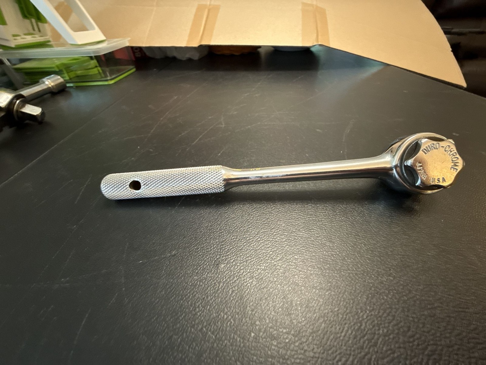 Vintage Duro-Chrome 44754 3/8-inch Drive Knurled Handle Ratchet Wrench