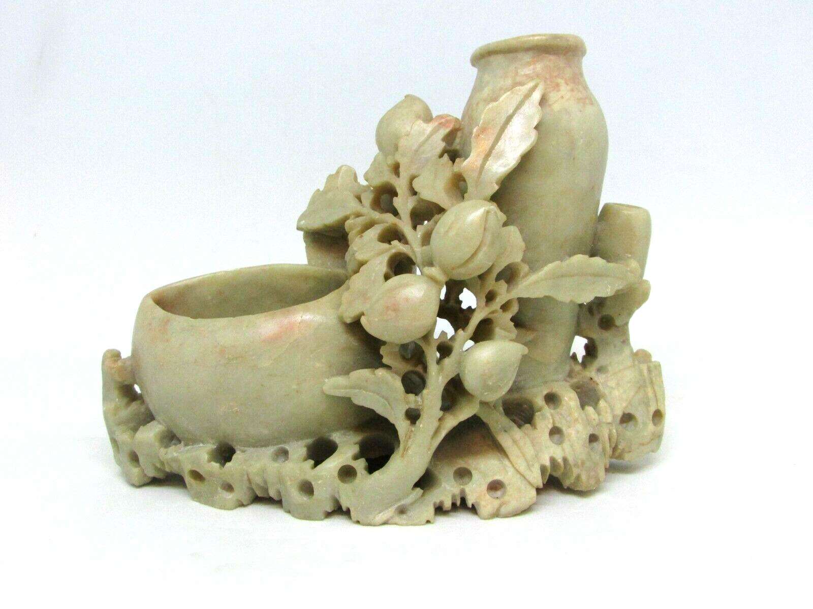 Vintage Carved SOAPSTONE Vase, 5.5\