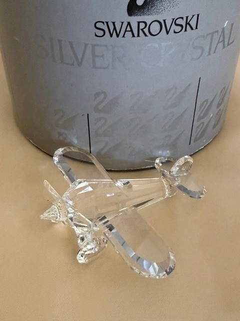 Swarovski Signed Silver Crystal Plane Clear  With Box