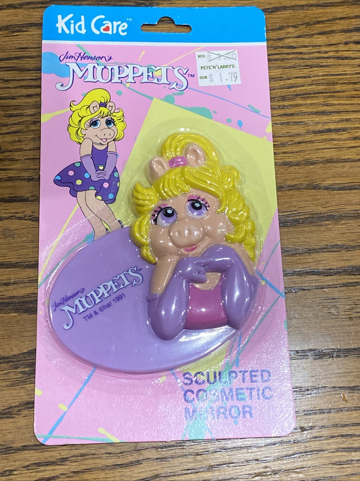 1991 Kid Care Jim Henson’s Muppets Miss Piggy Sculpted Cosmetic Mirror Vintage