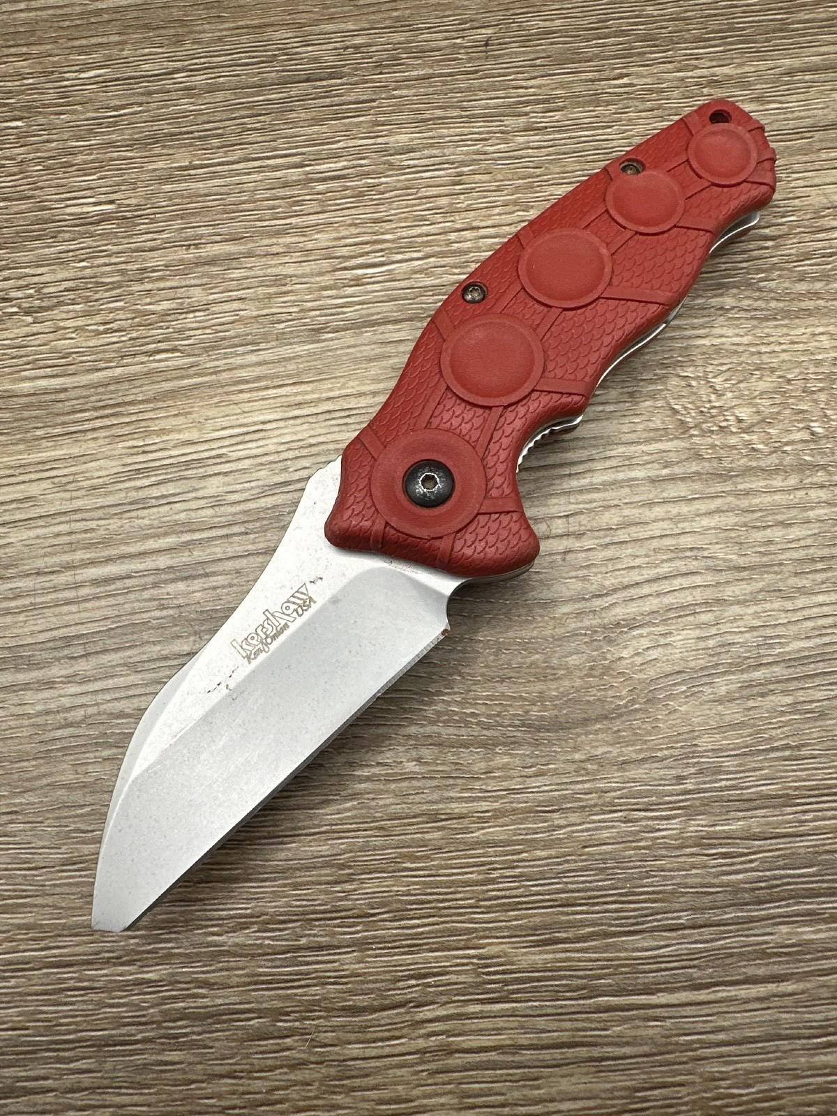 Kershaw 1820RD Needs Work Ken Onion Red Folding Knife USA Broken Tip
