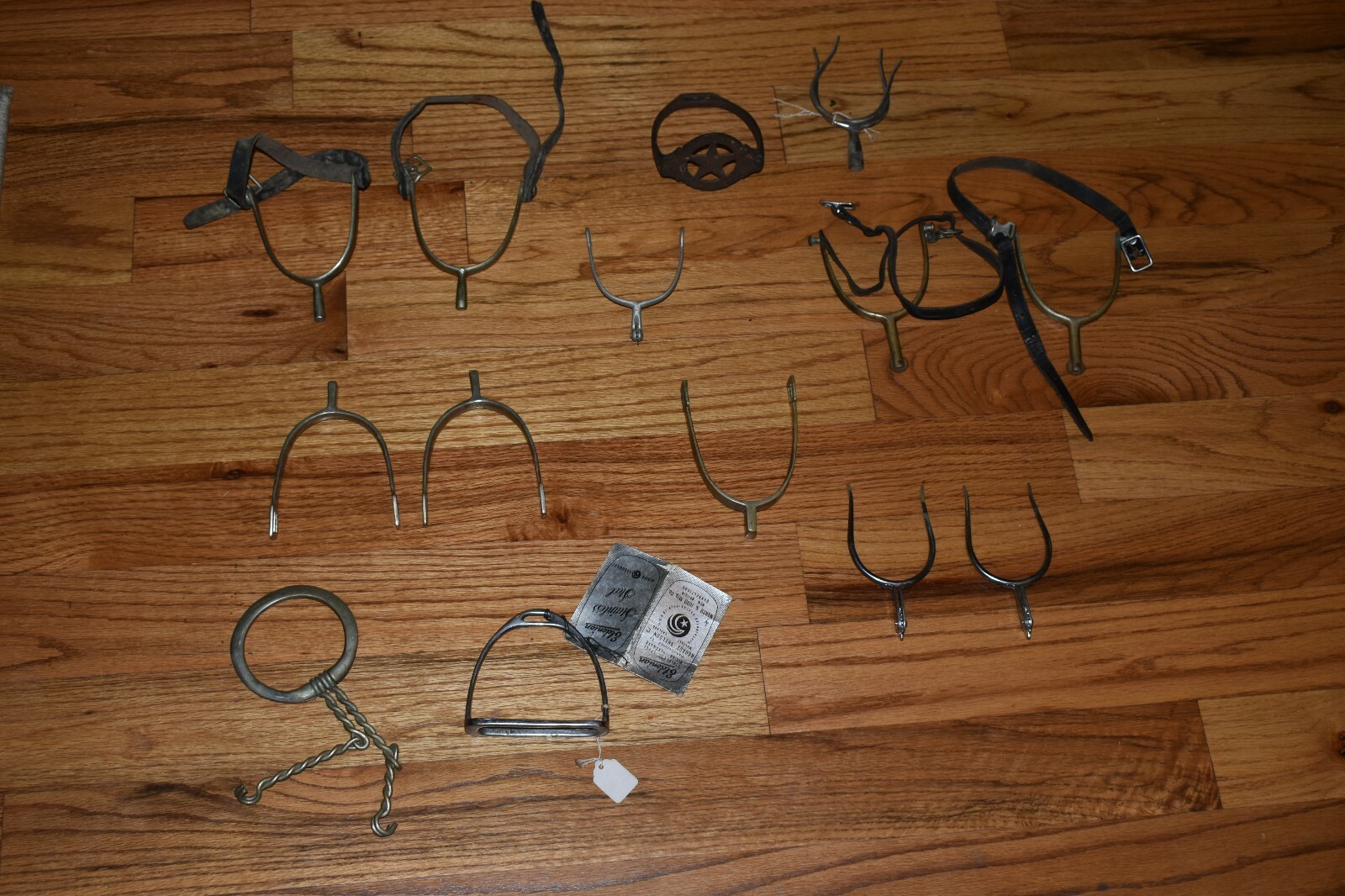 VINTAGE LOT 15 EQUESTRIAN TACK ITEMS-WW1/US/ENGLAND(STIRRUPS,BRIDLE,SPURS) 1900s