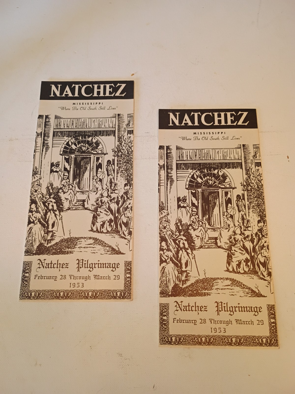 2 Natchez Pilgrimage 1953 Pamphlets Mississippi Feb28th Thru Mar29th 1953