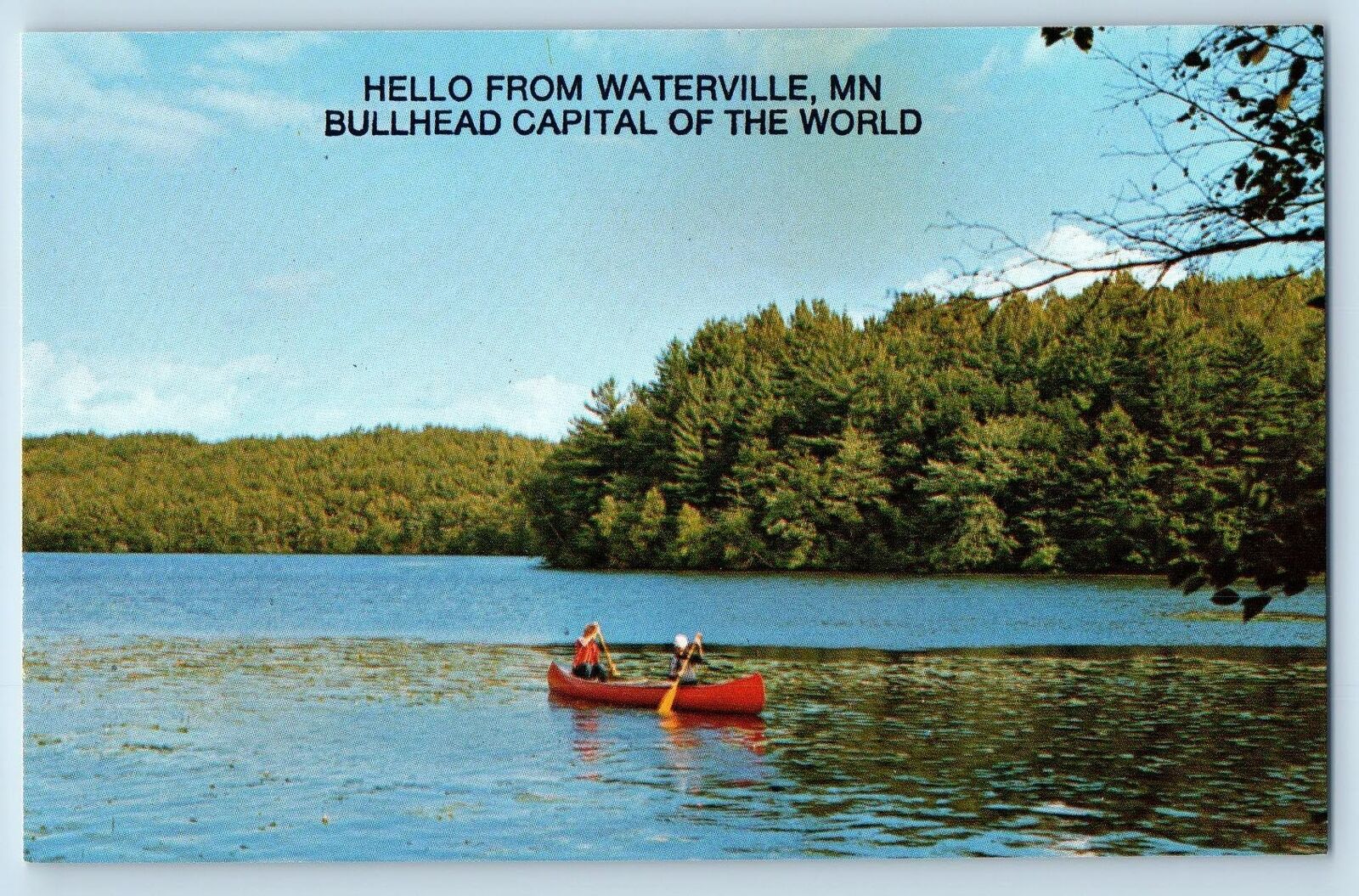 c1950's Hello From Waterville Lake Boating Minnesota MT Correspondence Postcard
