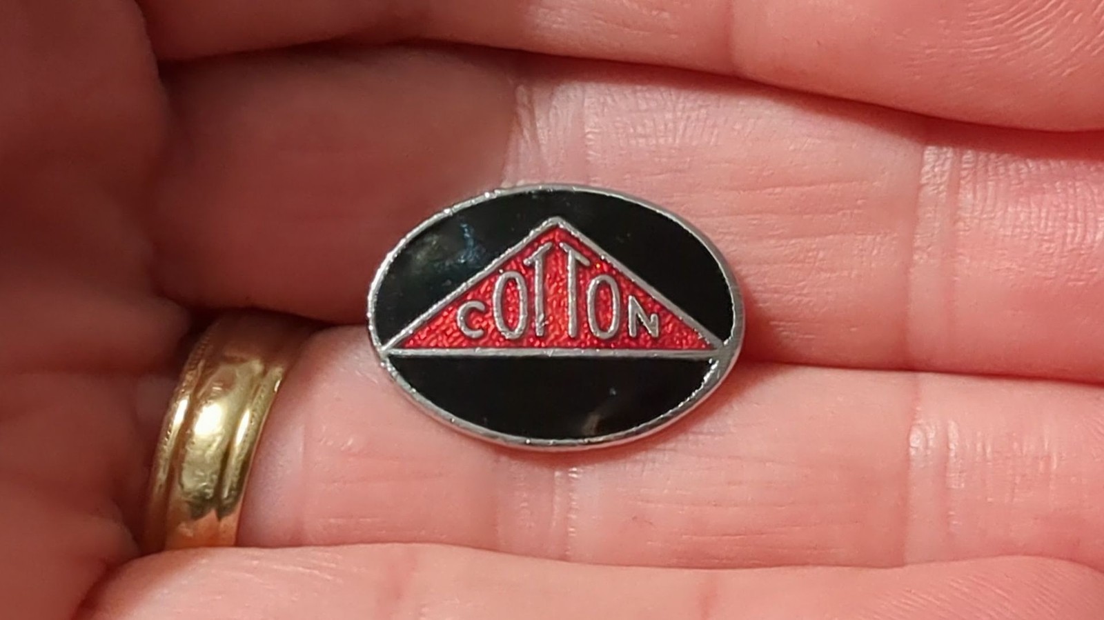 Vintage Cotton Motorcycles Enamel Lapel Pin Badge