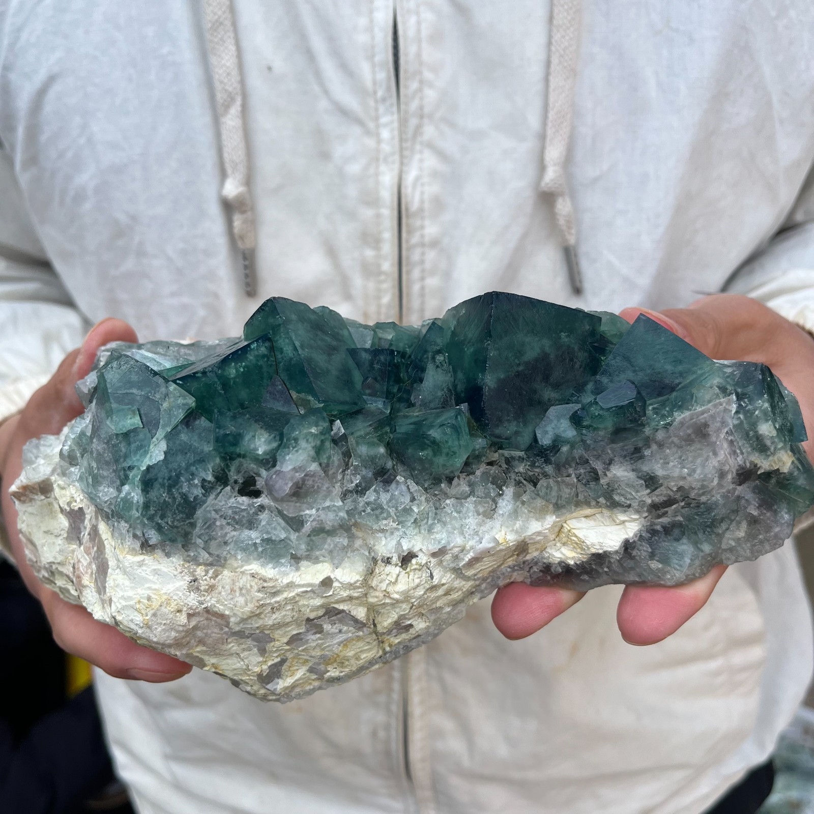 3.7LB NATURAL Green Cube FLUORITE Quartz Crystal Cluster Mineral Specimen