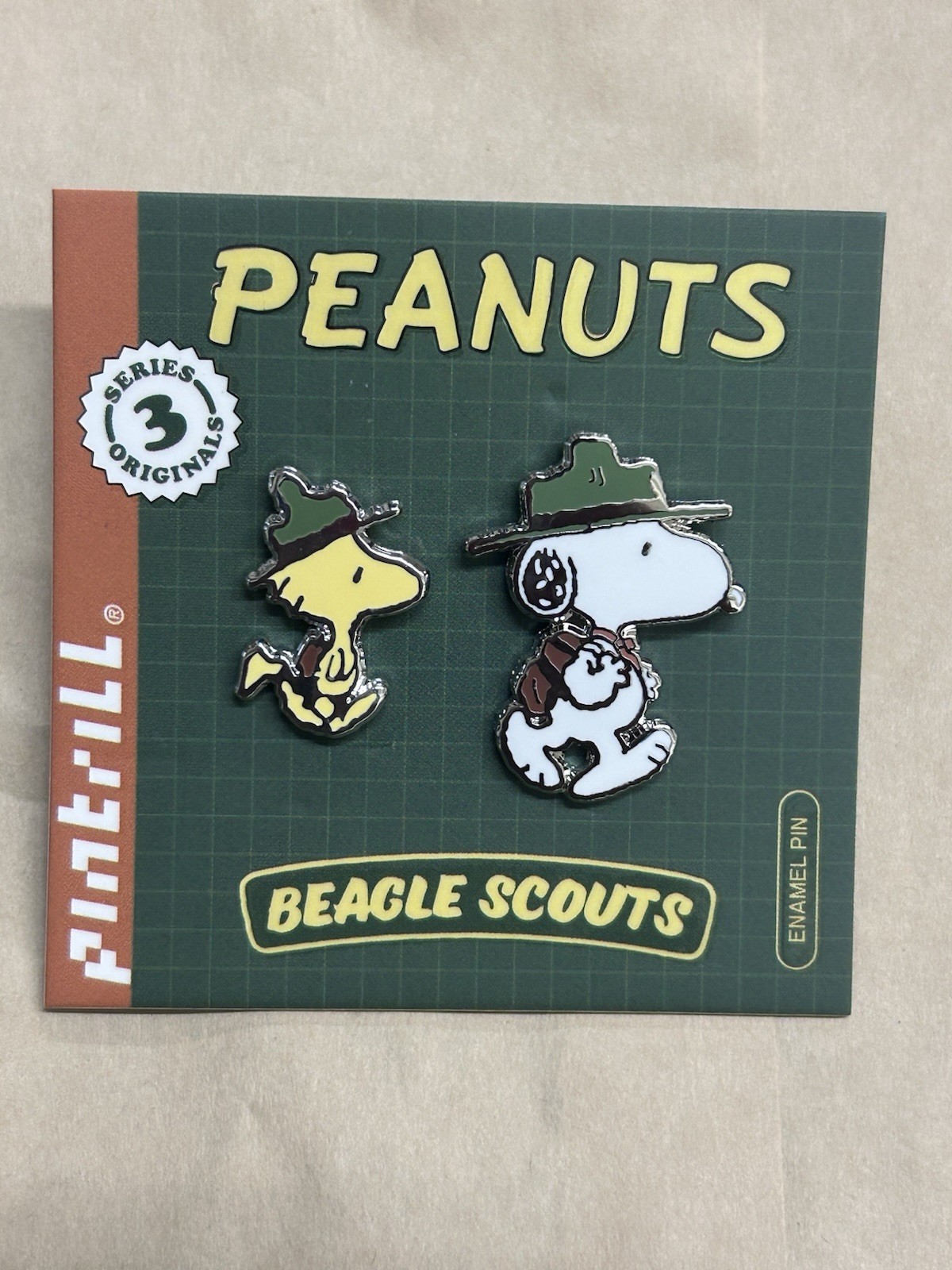 RARE Pintrill x Peanuts Snoopy & Woodstock Beagle Scouts Pin Set (NEW)